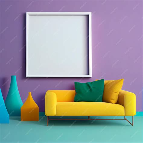 Premium Photo Frame Mockup In Living Room Wall Art Framed Canvas