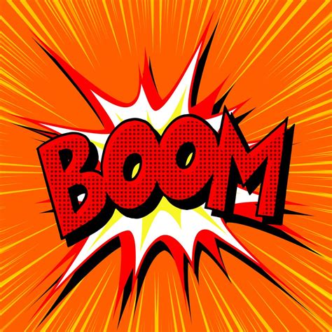 Boom Explosion Comic Book Text Pop Art Pop Art Retro Vector Boom