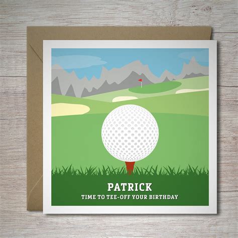 Personalised Golf Birthday Card Tee Off Option Etsy Golf Birthday
