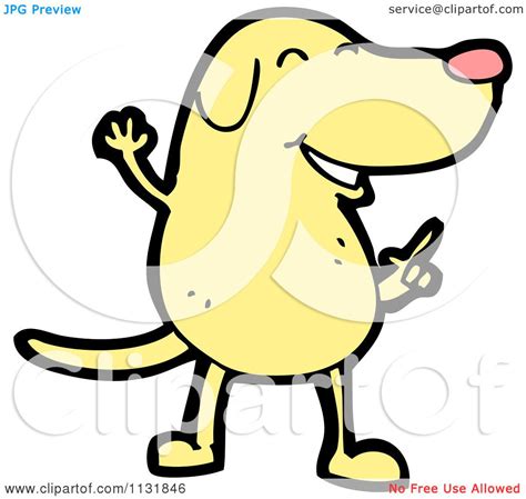 Cartoon Of A Yellow Dog Royalty Free Vector Clipart By