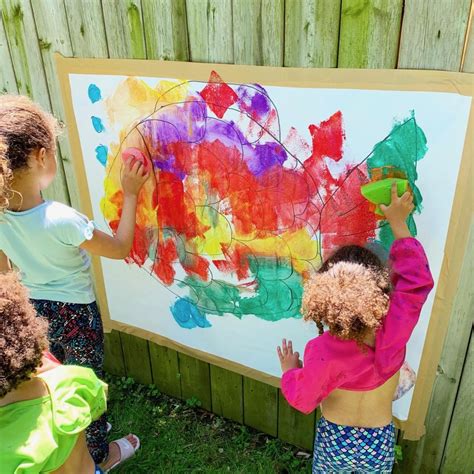 30 Easy Outdoor Art Projects For Kids Happy Toddler Playtime