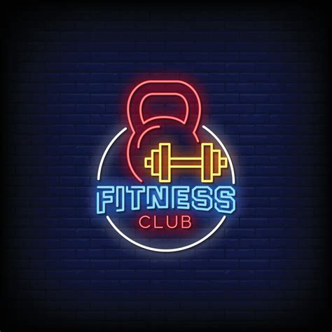 Fitness Club Logo Neon Signs Style Text Vector 2124630 Vector Art At