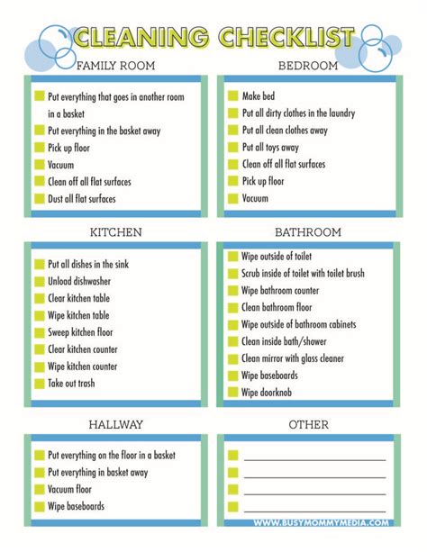 Free Printable Adhd Cleaning Checklist Printable World Holiday