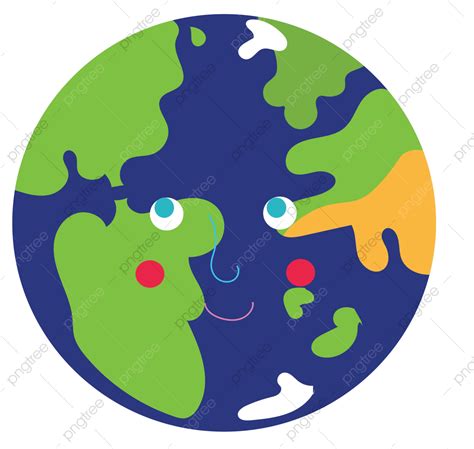 Cute Cartoon Earth Sticker Solar System Cute Earth Planets Clipart