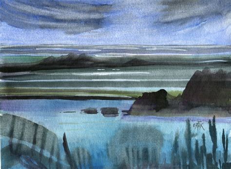 Fine Art Iceland Painting Lake Myvatn Evening Original Etsy In 2021
