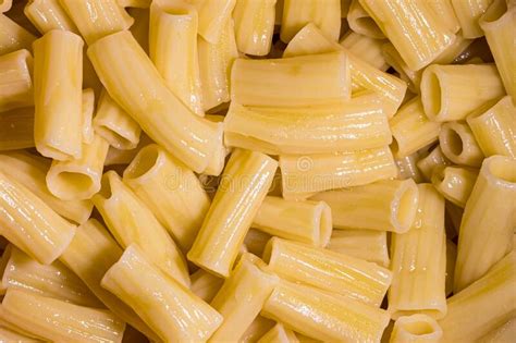 Top View Of Italian Cooked Chifferi Pasta Stock Photo Image Of