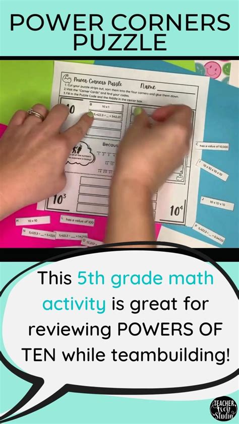 Powers Of Ten 5th Grade Math Four Corners Activity