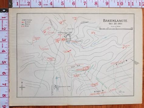 Boer War Era Map Battle Plan Bakenlaagte Oct Gun Hill Covoys