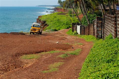 Road Along The Coast In Varkala Kerala India Stock Photo Image Of