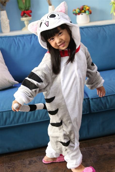 You would do that, wouldn't you? Cheese Cat Onesie Kigurumi Pajamas Kids Animal Costumes ...