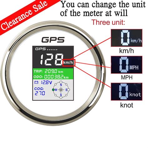Mm Gps Speedometer With Gps Antenna For Boat Car Motor Yacht Tft