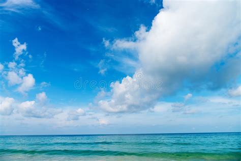 Clear Blue Sea Ocean With Horizon And Blue Sky Stock Image Image Of