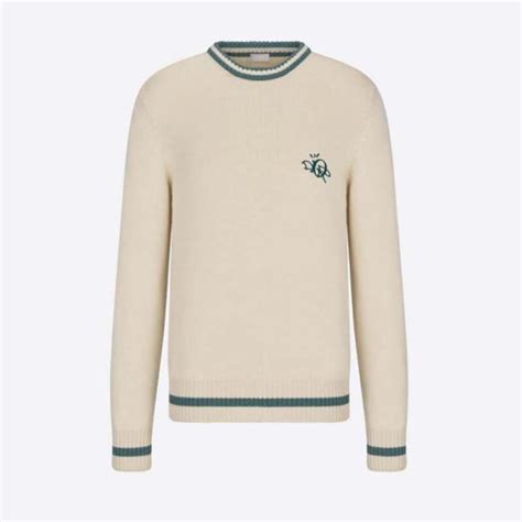 Dior Men Oversized Cactus Jack Dior Sweater Ecru Wool Knit