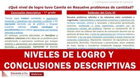 Niveles De Logro Y Conclusiones Descriptivas Mathtic