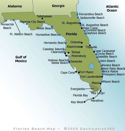Florida Beaches Gulf Coast Map United States Map