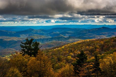 Autumn View From The Blue Ridge Parkway Near Blowing Rock Stock Image