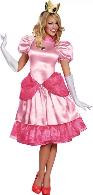 Adult Princess Peach Costume Deluxe Super Mario Brothers Party City