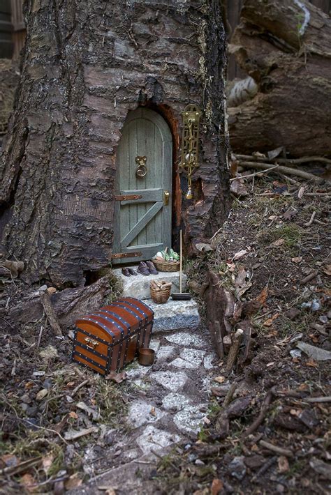 Fairy Door In Tree Trunk Fairy Tree Houses Fairy Garden Doors Fairy