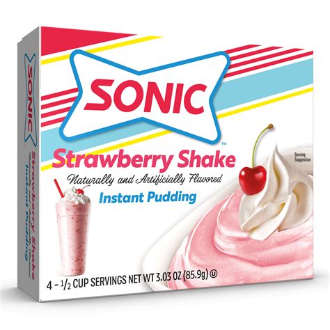Sonic Strawberry Shake Instant Pudding Mix 4 Servings 303 Oz