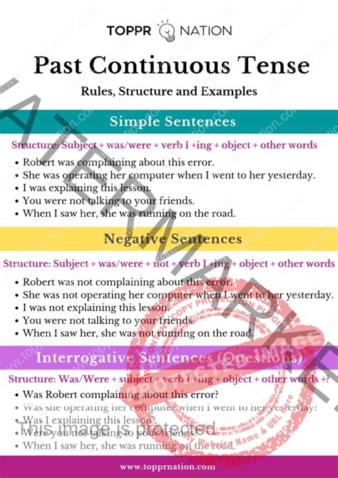 Past Continuous Tense Rules Examples And Sentence Structure