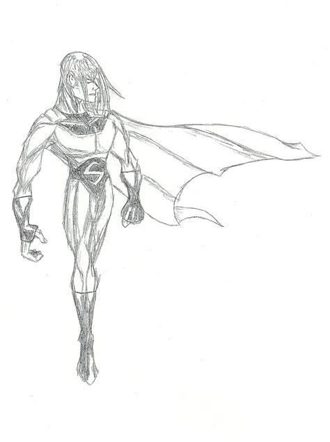 Asian superhero with flowing cape. NewtCave: Sketchbook: Then and Now