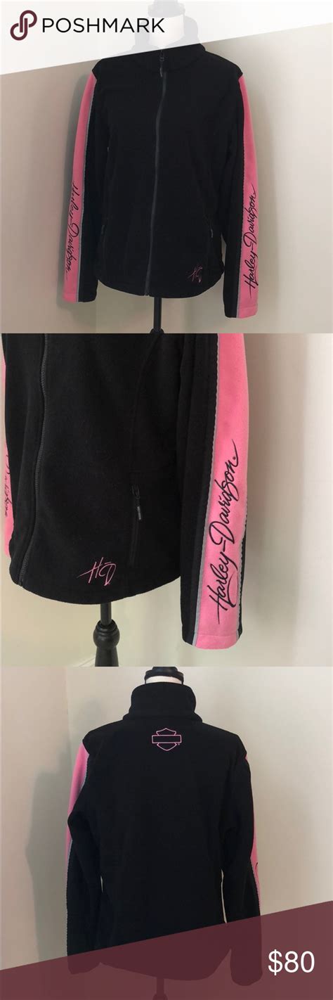 Defy the elements in the new women's waterproof fleece jacket. Harley Davidson black and pink fleece jacket XL | Fleece ...