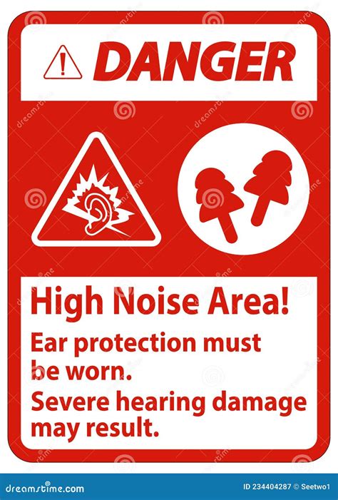 Warning Sign High Noise Area Ear Protection Must Be Worn Severe