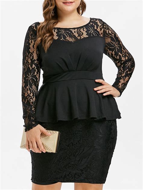Go from desk to disco with free tracked delivery on all we'll be extenuating our waist line with a peplum dress for a seriously striking silhouette. 41% OFF 2021 Bodycon Plus Size Lace Insert Peplum Dress ...