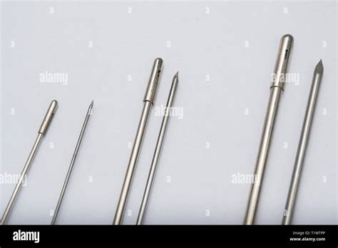 Different Types Of Catheter Trocars On White Surface Stock Photo Alamy