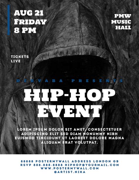 Hip Hop Rap Music Event Flyer Template Postermywall