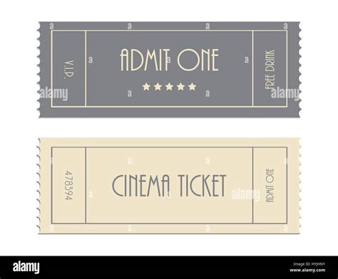 Special Vector Ticket Template Admit One Cinema Ticket Stock Photo