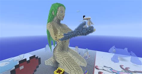 Water Statues Made Out Of 90 Stationary Water D Tutorial Schematics Included Minecraft