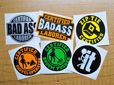Business And Industrial Certified Bad Ass Laborer Hard Hat Stickerhelmet