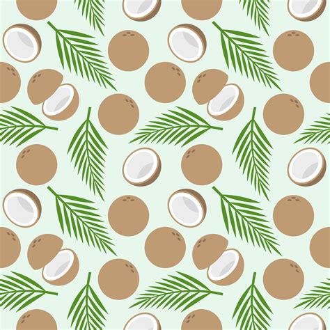 Coconut Seamless Pattern Island Theme For Wallpaper Or Wrapping Paper