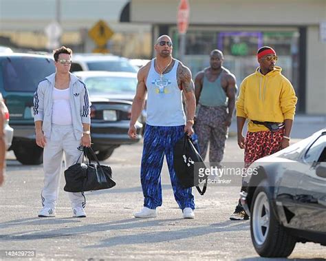 Mark Wahlberg And Dwayne The Rock Johnson On The Set Of Pain And Gain