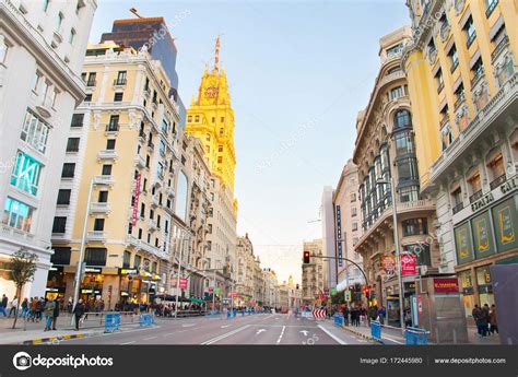 Gran Via Street Madrid Spain Stock Editorial Photo © Joyfull 172445980