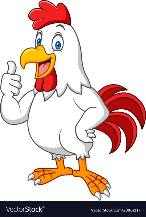 Cartoon Happy Rooster Giving Thumbs Up Royalty Free Vector