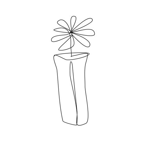 Dibujo Minimalista De Una Línea De Flores Dibujo Lineal Simple