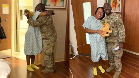 military husband returns home from iraq to surprise pregnant wife while she was in labor