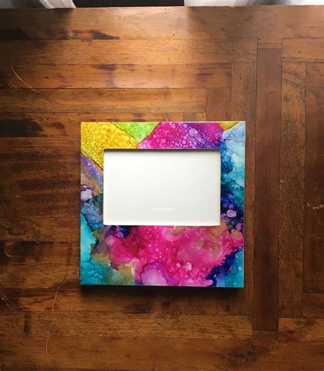 Photo Frame Abstract Alcohol Ink Art Alcohol Ink Photo Frame