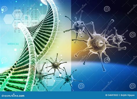 Virus With Dna Stucture Stock Illustration Image 54697832