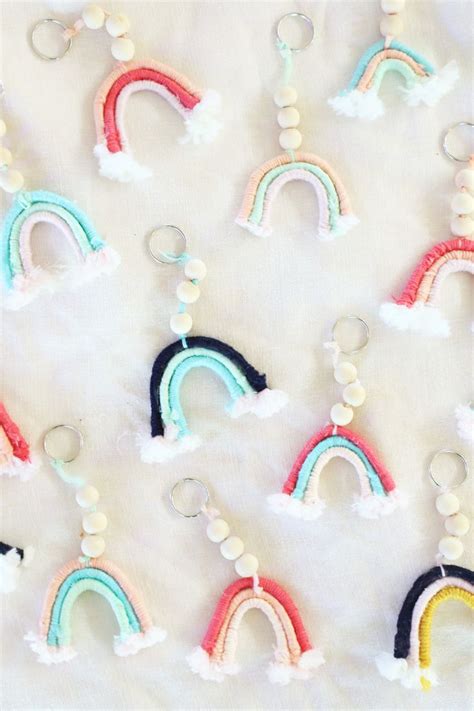 Make Your Own Macrame Rainbow Keychains In Any Color Rainbow Diy