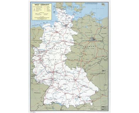 Zahodna Nemčija Map Zemljevid Zahodne Nemčije Z Mesta Zahodna Evropa