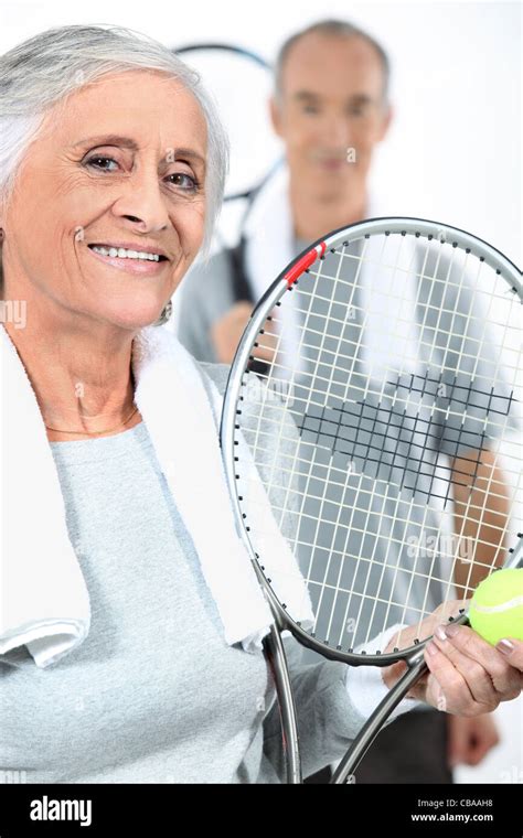 Couple Playing Tennis Together Stock Photo Alamy