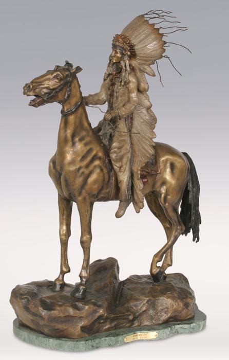 Carl Kauba Bronze 24 X 16 X 8 Mounted Indian Chief