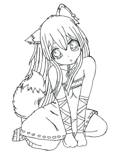 Orasnap Chibi Cute Anime Wolf Girl Coloring Pages Coloring Home