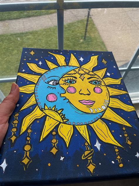 Sun And Moon Painting Etsy