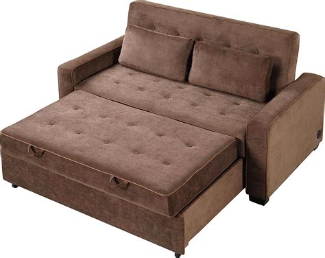 Merax 657 Loveseat With Pull Out Bed Convertible Velvet