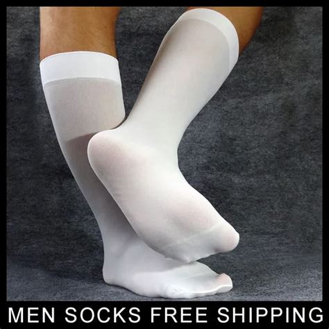 Classical Solid White Mens Formal Socks For Dress Suit High Quality