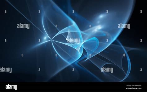 Blue Glowing Quantum Wave Computer Generated Abstract Background 3d
